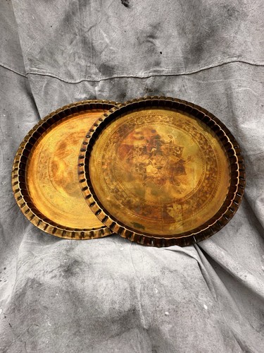 Vtg large brass table - 2,