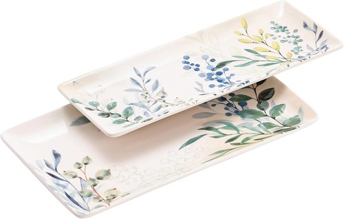 Ceramic rect platter set - of, 2